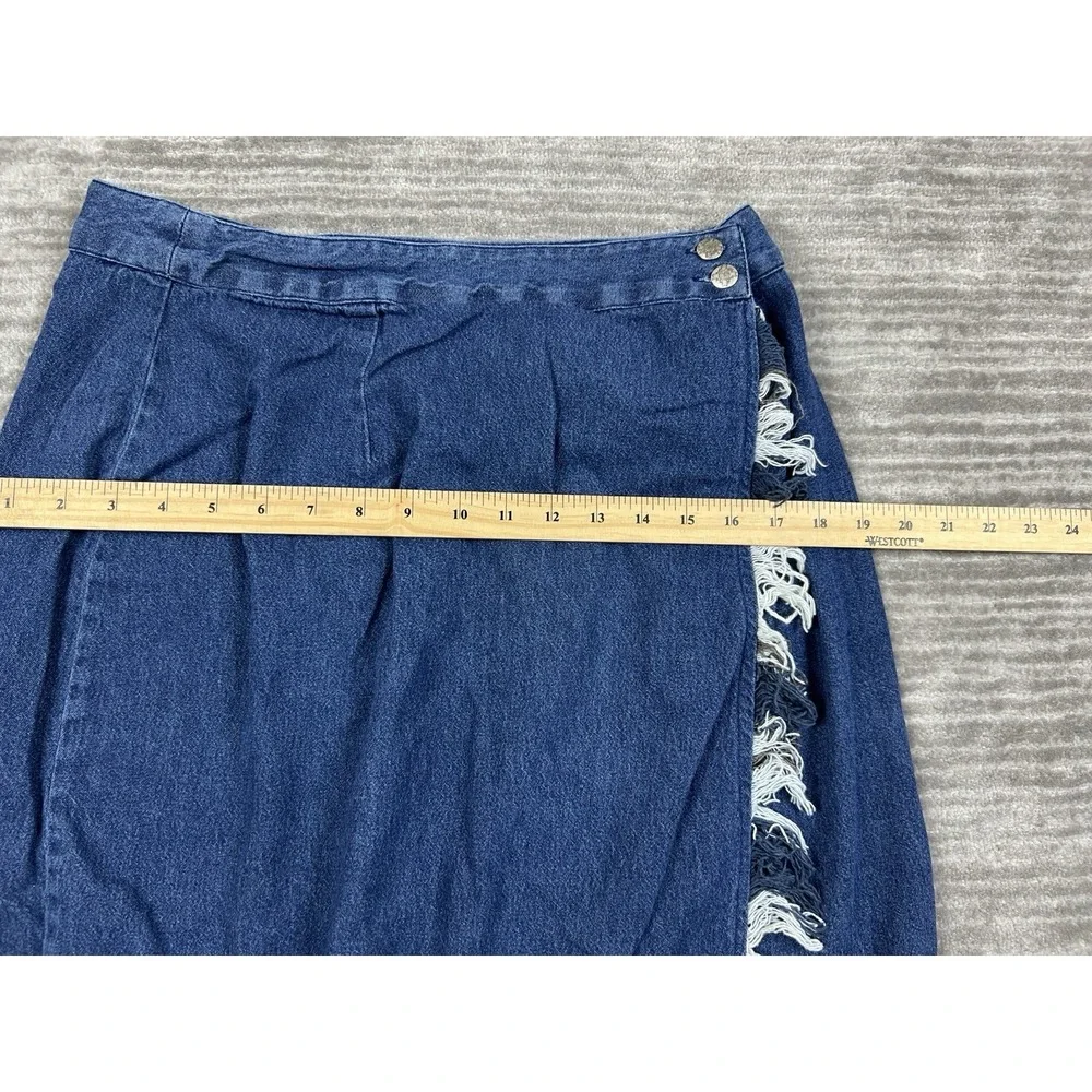 Vintage City Girl Sport Skirt Womens 14 Blue Denim Dark Wash Long USA‎